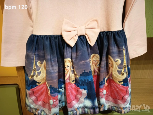 Рокля "Барби в Париж", марка "Mariela kids", носена веднъж , снимка 2 - Детски рокли и поли - 53958736