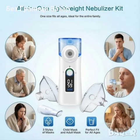 Нов инхалатор Тих преносим небулизатор за възрастни и деца със самопочистване, снимка 8 - Други - 54226686