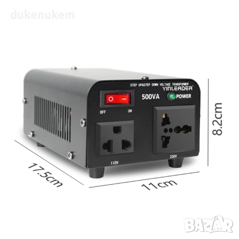 500W 220V към 110V Тороидален Трансформатор/Преобразувател на напрежение, снимка 8 - Друга електроника - 52046970