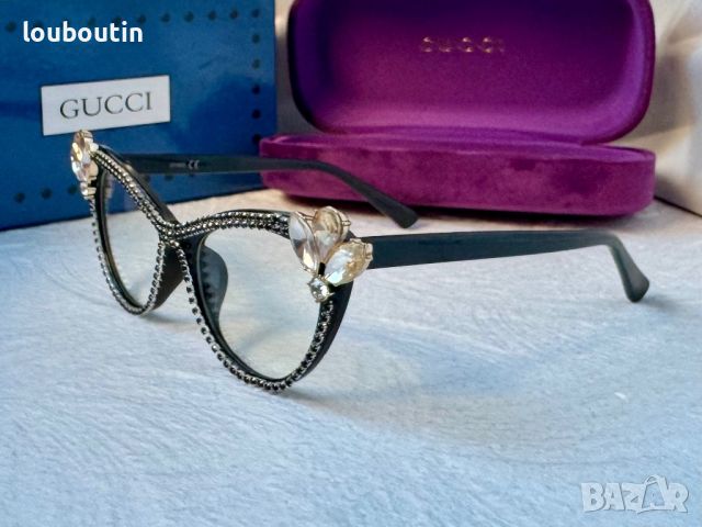 Gucci очила за компютър прозрачни с камъни слънчеви диоптрични рамки , снимка 9 - Слънчеви и диоптрични очила - 45249079