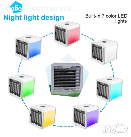 Мини преносим климатик 3 в 1 (охлаждане, овлажняване, пречистване на въздуха) с LED светлина и USB, снимка 3 - Аксесоари и консумативи - 54190913