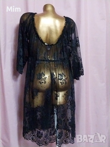 2XL Черна дантелена нощница / рокля /, снимка 2 - Рокли - 53266177