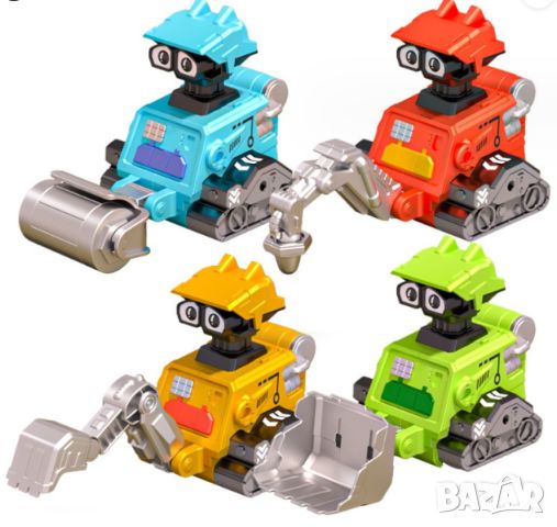 Подвижен робот играчка с дизайн на строителна машина / Гладки ръбове; Високотехнологичен дизайн; Сим, снимка 4 - Други - 46436534
