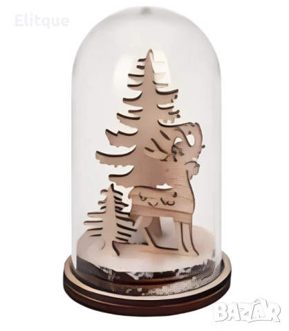 Коледна магия под стъклен купол - LED декорация, снимка 3 - Други стоки за дома - 52820177