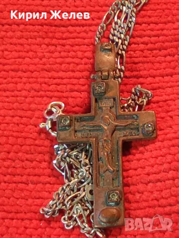 Стар ПРАВОСЛАВЕН СРЕБЪРЕН КРЪСТ СРЕБРО 925 с ПАТИНА и ЦИРКОНИ с ВЕРИЖКА от СРЕБРО 925 ODEMA 40169, снимка 15 - Антикварни и старинни предмети - 49351827
