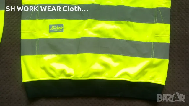 Snickers 8053 High-Vis Micro Fleece Round Neck, Class 3 Yellow M / L работна блуза W4-225, снимка 4 - Блузи - 46922250