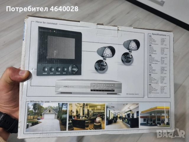 Система за видеонаблюдение с 2 камери и малък монитор, снимка 2 - Камери - 52267522