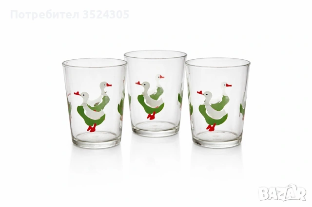 3 стари чаши за вино, вода или лимонада