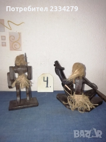 Стари ръчно изработени склуптури, статуетки от дърво, различни държави и години. , снимка 15 - Декорация за дома - 53931414