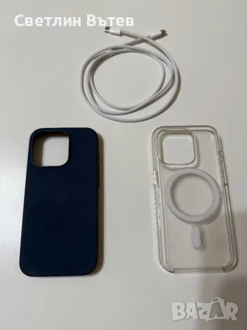 ОРИГИНАЛНИ кейсове iPhone 15 pro FineWoven и Clear Case с MagSafe + оригинален кабел за зареждане, снимка 1 - Калъфи, кейсове - 48618400