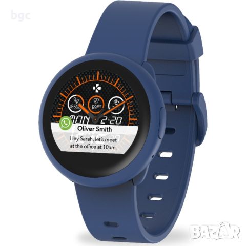 Часовник smartwatch MyKronoz ZeRound 3 Lite, Водоустойчивост IP67, Optical HR, Blue Marine - 24 месе, снимка 2 - Смарт часовници - 46456127