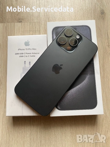 iPhone 15 Pro Max 1TB Черен – кутия + ново оригинално зарядно и адаптер, снимка 7 - Apple iPhone - 53718067