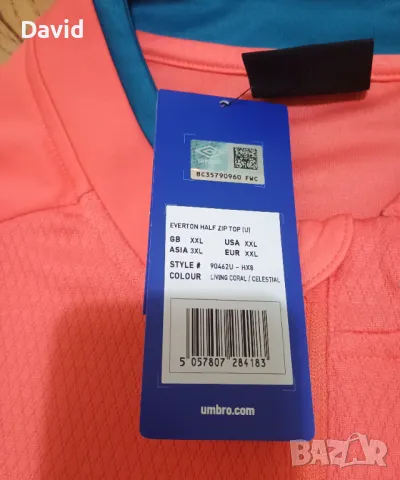 Нова оригинална тренировъчна горница на Евертън Half Zip Top, снимка 5 - Футбол - 46875691