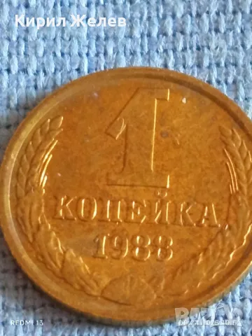 Стара монета 1 копейка 1988г. СССР рядка за КОЛЕКЦИЯ ДЕКОРАЦИЯ 50159, снимка 3 - Нумизматика и бонистика - 49807288