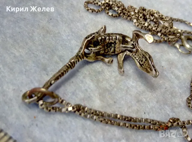 ФИНА ИТАЛИАНСКА СРЕБЪРНА ВЕРИЖКА с АРТ ВИСУЛКА СРЕБЪРЕН КРОКОДИЛ - СРЕБРО 925 РЪЧНА РАБОТА 45590, снимка 3 - Колиета, медальони, синджири - 50023612