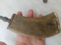 Стара хайдушка рогова барутница,силях,пушка,пищов,фишеклък, снимка 5
