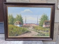 Красива Стара Картина Живопис Маслени Бои на Платно Канава, снимка 5