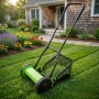 Ръчна косачка за трева с кош 40 см (16"), 5 остриета, регулируема височина 17–33 мм – Тиха, екологич, снимка 7