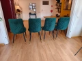 4 зелени трапезарни стола тапицирани, снимка 3
