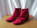 № 37 Mango дамски боти от кадифе в червен цвят, снимка 2