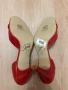 Елегантни дамски обувки с ток, естествена кожа, червен цвят, номер 39 , снимка 7