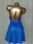  HALARA S Синя еластична рокля с брокатен отблясък, снимка 7