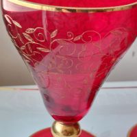 Чехско стъкло-чаши и поднос, снимка 11 - Вази - 45254111