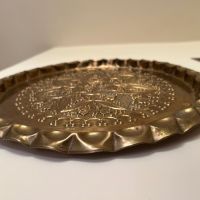 Стара месингова чиния поднос, 31 см, снимка 5 - Антикварни и старинни предмети - 45089332