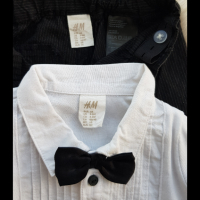 Панталон и боди риза  с папионка H&M 3-6 месеца, снимка 4 - Комплекти за бебе - 45021400