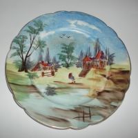 Старинна ръчно рисувана порцеланова чиния, снимка 3 - Други - 45180461