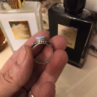 Авторски ретро сребърен пръстен с ларимар , снимка 5 - Пръстени - 45134175