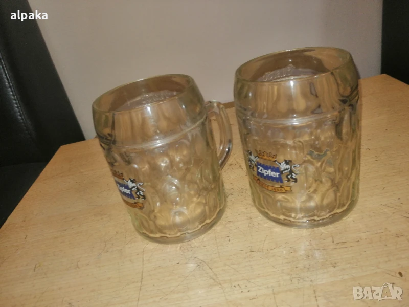 Продавам две маркови халби за бира, Zipfer, 0,500ml, снимка 1