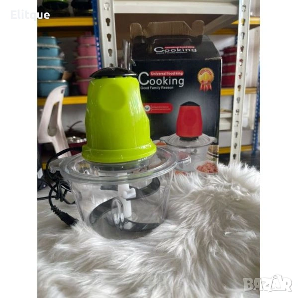 Компактен мултифункционален кухненски чопър с 4 S-образни остриета 🥗, снимка 1