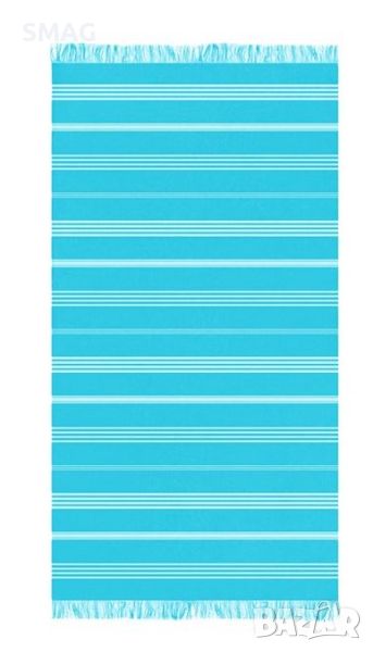 Плажна кърпа (хавлия) Turquoise Stripes 86x170 см, снимка 1
