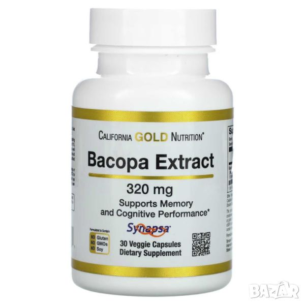 California Gold Nutrition Екстракт от бакопа, 320 мг, 30 капсули, снимка 1