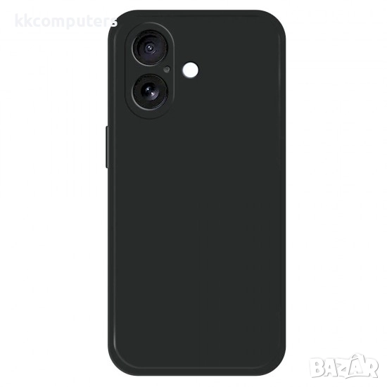 Силиконов кейс iPaky матиран, За iPhone 17 (6.3), Черен и Протектор, снимка 1