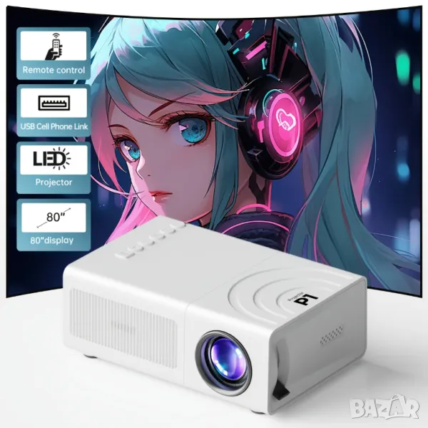 🎬Проектор 4K Мини Wi-Fi – Домашно кино навсякъде!🎬, снимка 1