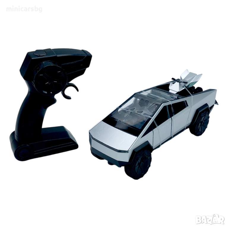 Метална кола Tesla Cybertruck 1:24 със светлини, звук и дистанционно, снимка 1