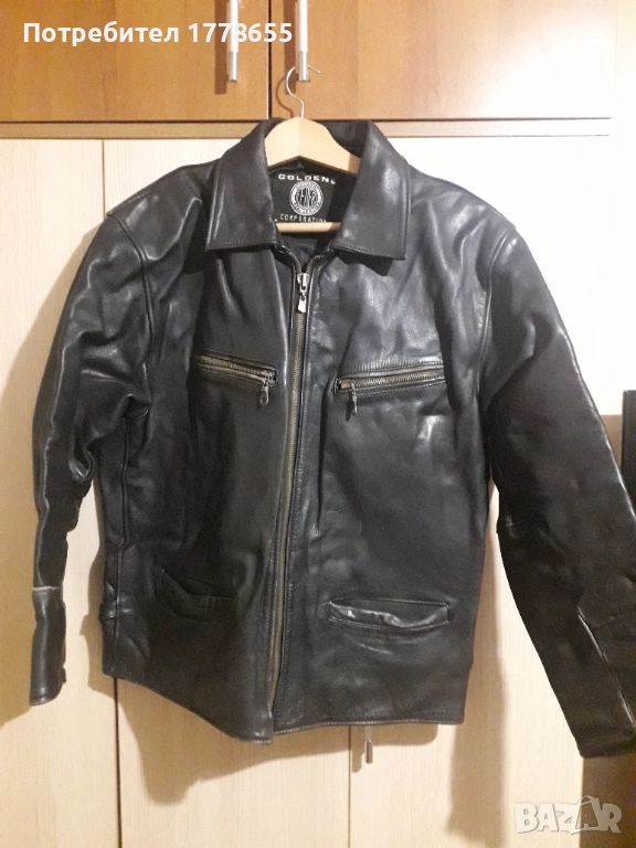 Мъжко кожено яке и елек, снимка 1