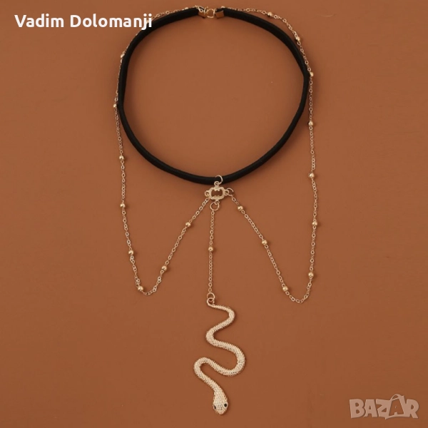 Елегантно дамско бижу за тяло - змия  , снимка 1