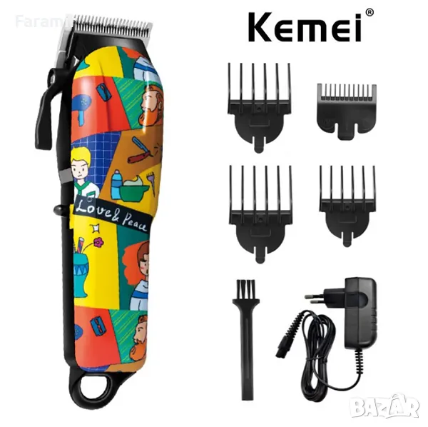 Изображение на продукта Машинка за подстригване Kemei KM-770, Професионална, 4 приставки, Многоцветн, снимка 1