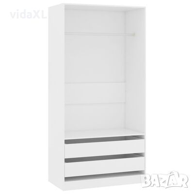 vidaXL Гардероб, бял, 100x50x200 см, ПДЧ(SKU:800603, снимка 1