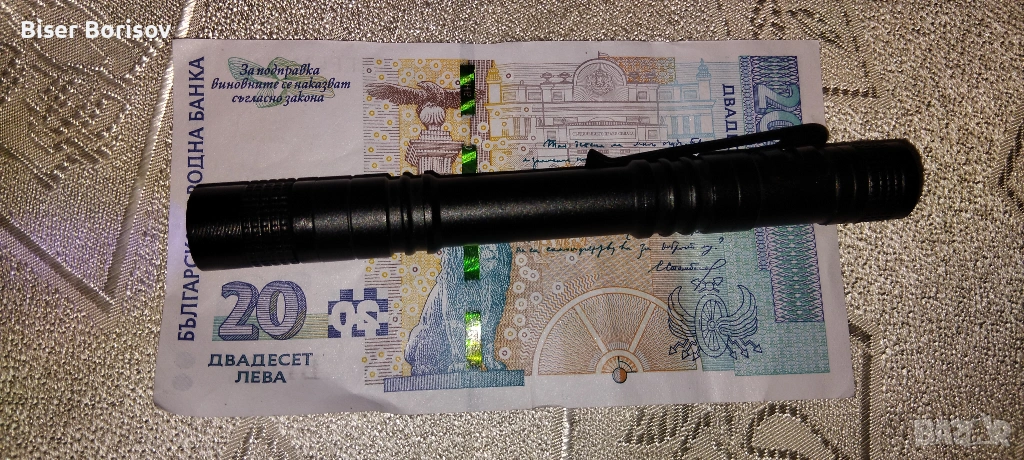 UV Лампа Фенерче с щипка за писалка детектор за фалшиви банкноти, снимка 1