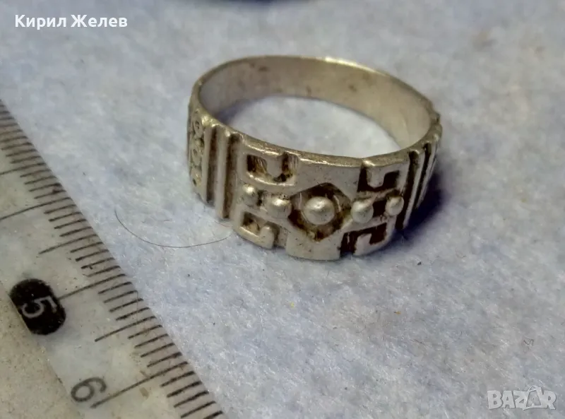 СТИЛНО РЕТРО АРТ ОРНАМЕНТИРАН СРЕБЪРЕН ПРЪСТЕН РЪЧНА БИЖУТЕРСКА ИЗРАБОТКА 50209, снимка 1