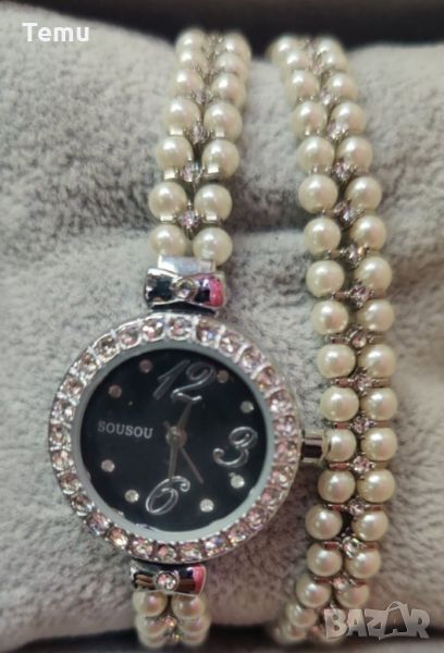 Дамски часовник с гривна Sousou  бял / сребристо, снимка 1