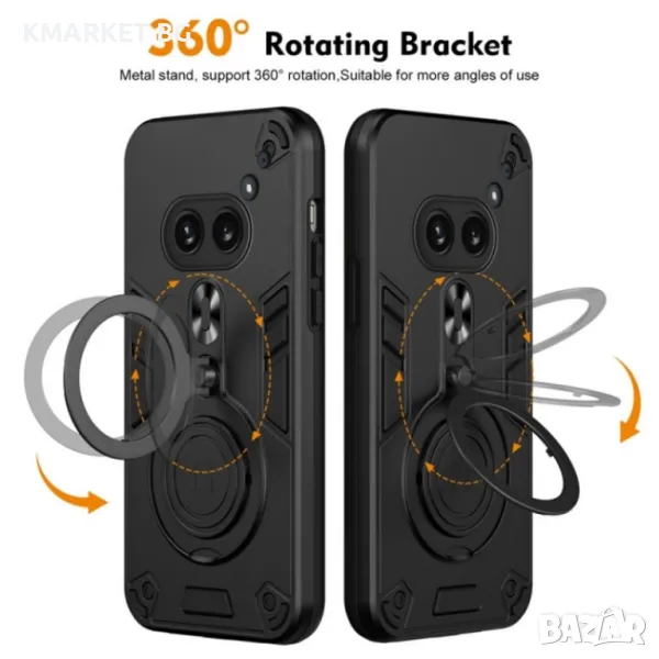 Nothing Phone 2a Удароустойчив Ring Holder 360 Degree Калъф и Протектор, снимка 1