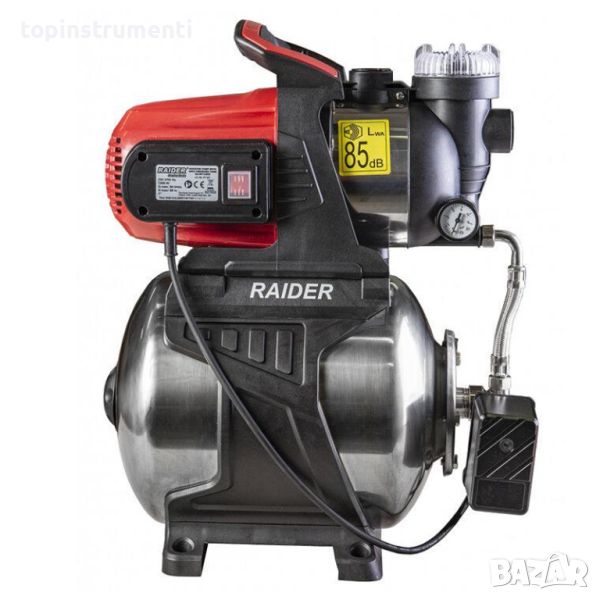 Хидрофор RAIDER RD-WP1200S 1200W, 3 бар, 64 л/мин напор, 48м, Inox+, снимка 1