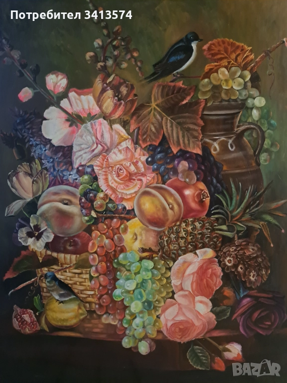  Стара картина .Маслена,платно, снимка 1