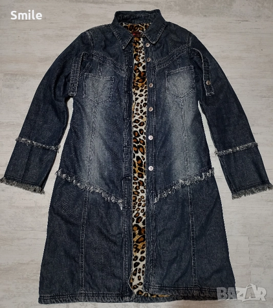 Дамско дънково палто / шуба / Miss me!, снимка 1