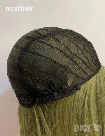Къса зелена перука с бретон, снимка 5 - Аксесоари за коса - 51823131